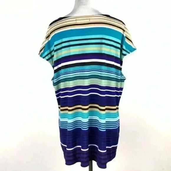Liz Claiborne womens top multicolored striped - Picture 4 of 9